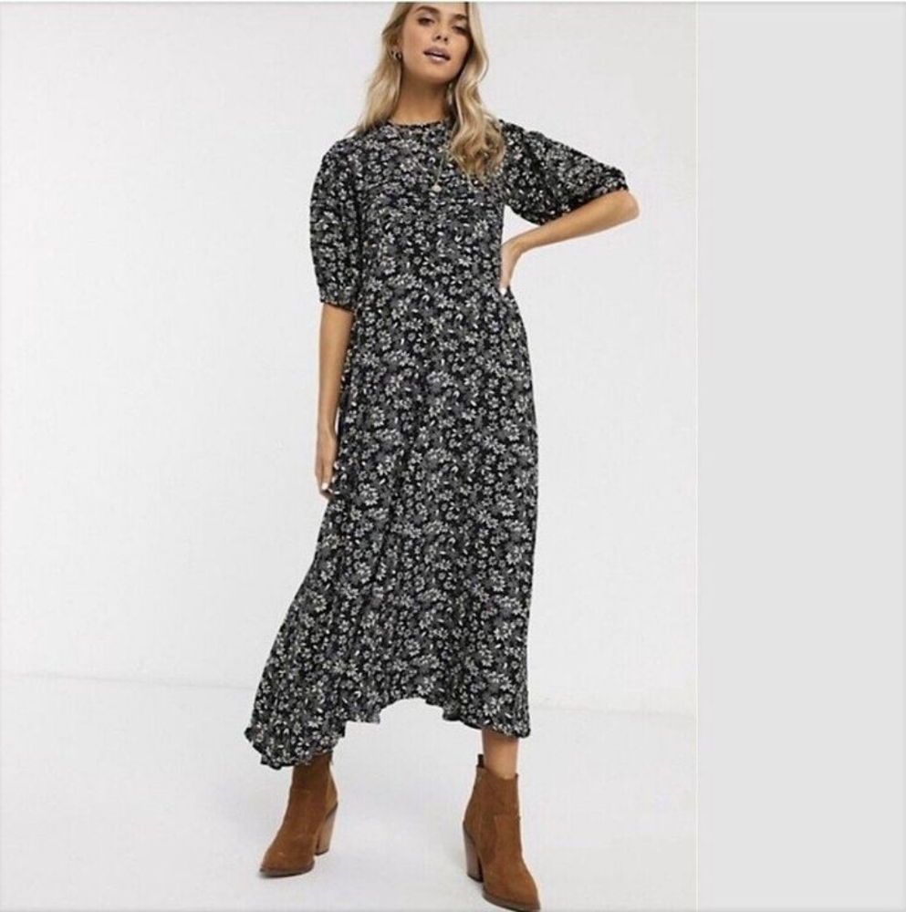 Free People Jessie Ditsy Midi Floral Print Dress